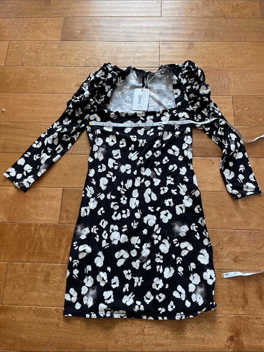 NWT Ted Baker Floral Puff-Sleeve Dress